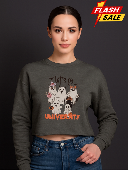 'Let’s Go University' Cropped Sweatshirt